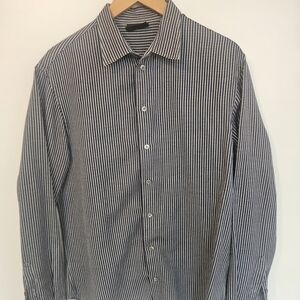 Emporio Armani Large Men Woven Jaquard Purple And White Micro Check